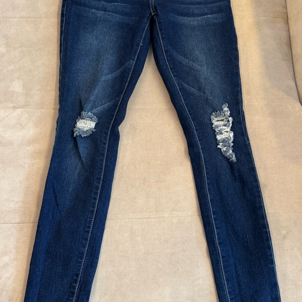 Women's Blue Distressed Jeans